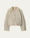 Burberry Floriston Quilted Corduroy-trimmed Jacket In White
