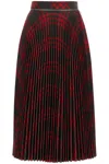 Burberry Embroidered Jersey Skirt In Red