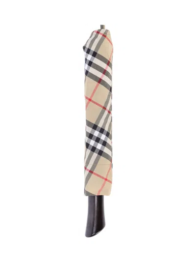 Burberry Folding Umbrella "check" In Brown