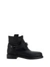 Burberry Leather Pull-on Biker Booties In Black