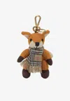 Burberry Fox Charm Keyring In Multi