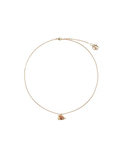 Burberry Fox Charm Necklace In Yellow