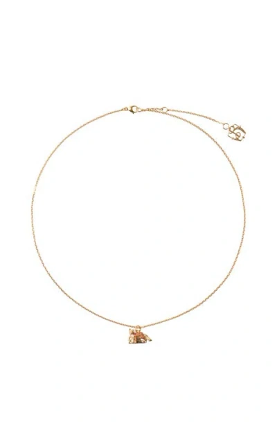 Burberry Fox Charm Necklace In Multi