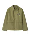 Burberry Cotton Jacket With Collar And Embroidered Detail In Green