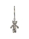 Burberry Plush Striped Keyring Key Cases In Gray
