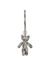 Burberry Teddy Bear Keyring In Textured Fabric With Unique Pattern In Gray