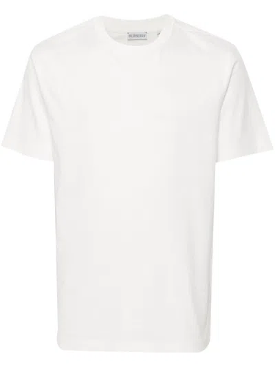 Burberry Men's Cotton Jersey T-shirt With Rib-knit Neckline In White