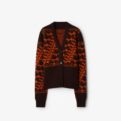 Burberry Long Sleeve Cardigan In Snug/orange