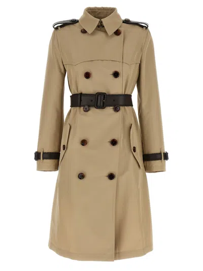 Burberry Foxfield Trench Coat Epaulettes Chinstrap In Brown