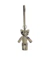 Burberry Teddy Bear Keyring In Textured Fabric With Unique Pattern In Beige