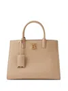Burberry Frances Leather Tote Bag In Neutrals