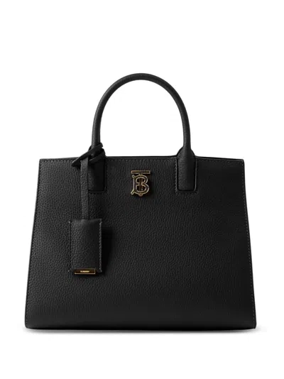 Burberry Frances Logo-plaque Tote Bag In Black