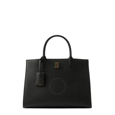 Burberry Frances Top Handle Tote Bag In Black