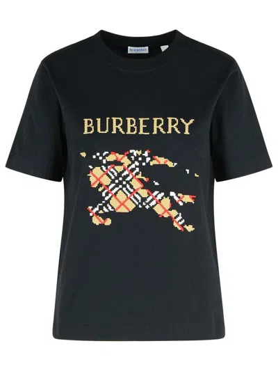 BURBERRY BURBERRY 'FRANKIE' BLACK COTTON T-SHIRT