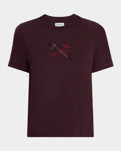 Burberry Frankie Ekd Embroidered Short-sleeve T-shirt In Multi