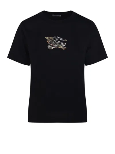 Burberry Graphic Print Short Sleeve T-shirt In Black