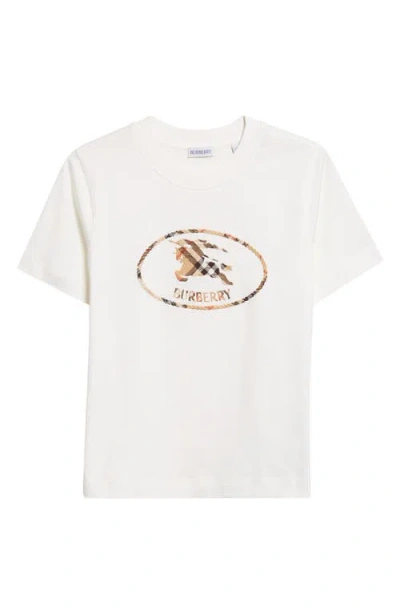 Burberry Frankie Cotton Crew Neck Short Sleeve T-shirt In White