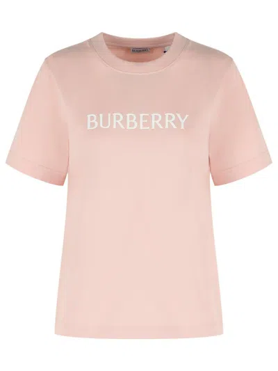 BURBERRY BURBERRY 'FRANKIE' PINK COTTON T-SHIRT
