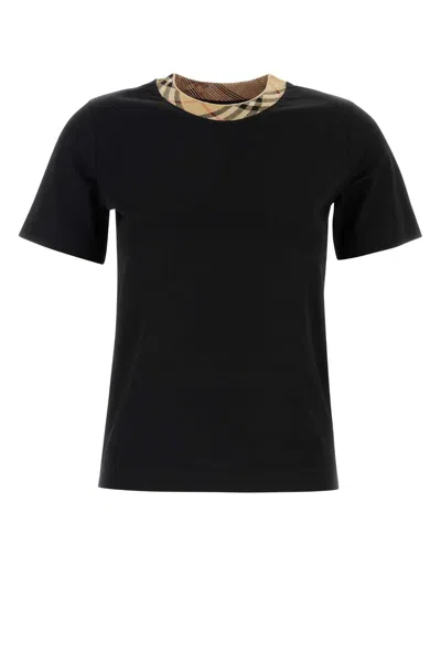 Burberry T-shirt With Check In Black