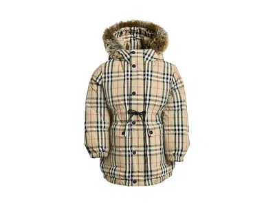 Burberry Franklin Check Coat (toddler/little Kids/big Kids) Boy's Coat Sand Ip Check: 4 Years In Brown