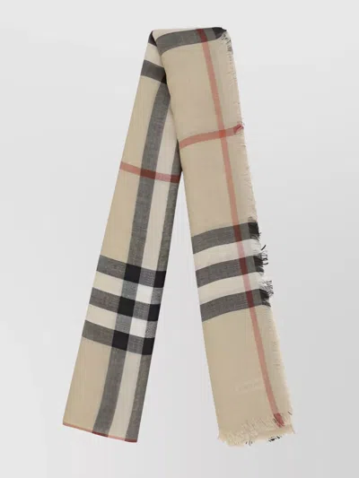 Burberry Frayed Hems Rectangular Lightweight Scarf