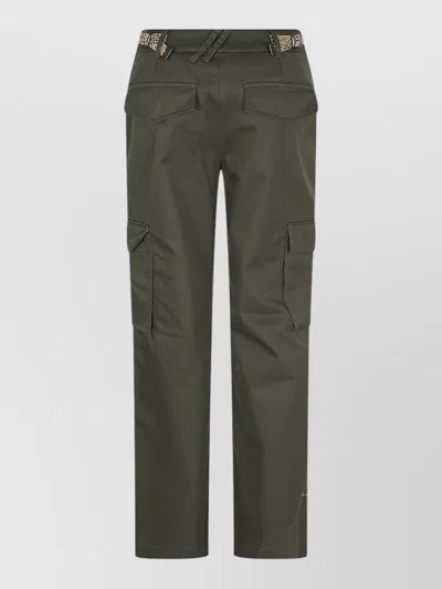 Burberry Freja Womens Cargo Trousers Belt Loop Design In Green