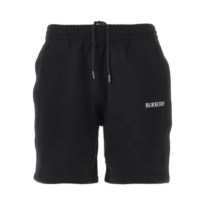 Burberry French Terry Shorts With Logo In Black