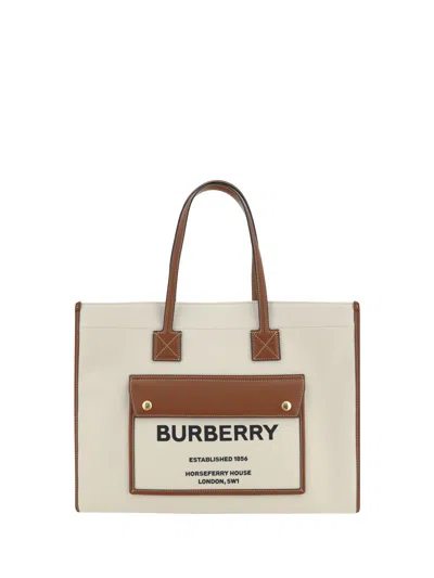 Burberry Frey Shoulder Bag In White