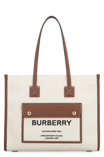 BURBERRY BURBERRY FREYA CANVAS TOTE BAG