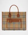 Burberry Freya Check Tote Bag In Vintage Check Briar Brown