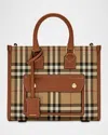 Burberry Freya Check Tote Bag In Vintage Check Briar Brown