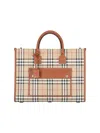 Burberry Check Pattern Shopper Tote Bag In Beige