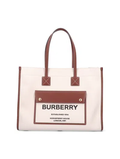 Burberry Freya' Medium Tote Bag – Beige In Neutrals
