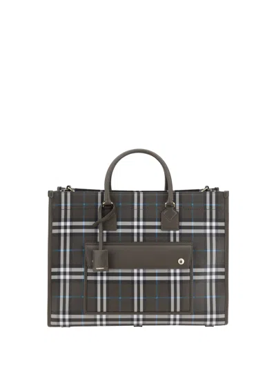 Burberry Freya Mini Shopping Bag - Synthetic - Multi In Brown