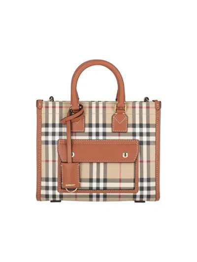 Burberry Freya Mini Bag In Neutrals