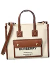 Burberry Medium Canvas Freya Tote Bag In Brown