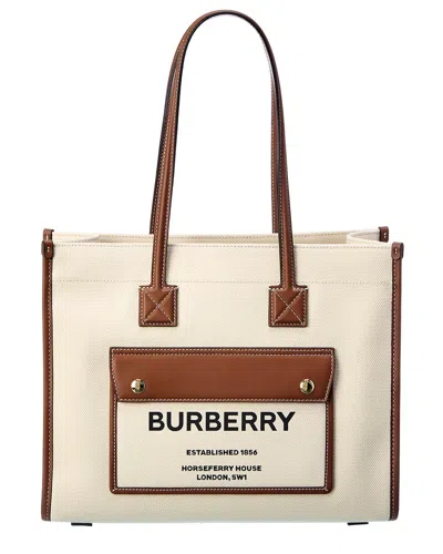 Burberry Freya Small Canvas & Leather Tote