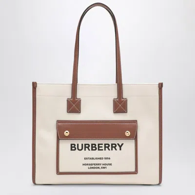 Burberry Freya Small Tote Bag In Sand