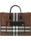 Burberry Freya Check Canvas Mini Tote Bag