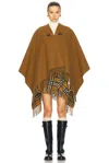 Burberry Check Wool Cape In Shrew