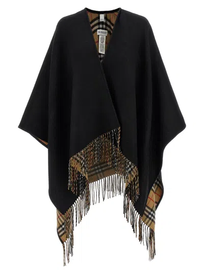 BURBERRY FRINGED CAPE