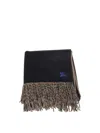 Burberry Fringe Two-tone Scarf Collection Home In Black
