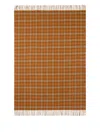 Burberry Fringed Check Cashmere Blanket In Orange