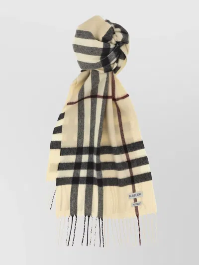BURBERRY FRINGED CHECK PATTERN RECTANGULAR SCARF