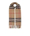 Burberry Fringed Check-pattern Scarf In Brown