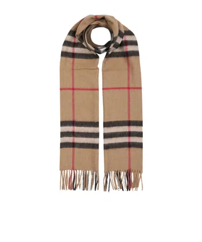 Burberry Fringed Check-pattern Scarf In Brown