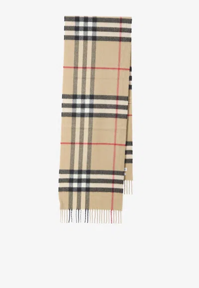 Burberry Fringed Checked Scarf