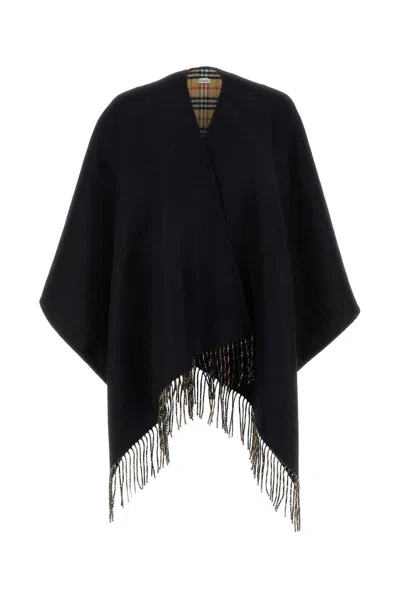 Burberry Fringed-edge Reversible Scarf In Black