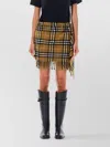 Burberry Wool And Cashmere Check Scarf Style Skirt