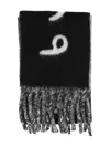 Burberry Fringed Scarf In Black